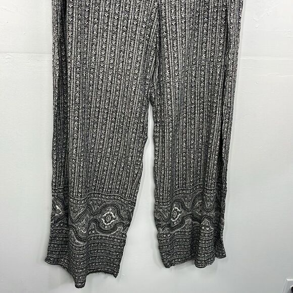AVA & VIV Boho Pull Up wide leg pants 2X black & white - Picture 4 of 12